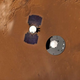 Ilustración mostrando la InSight desplegando su lander.